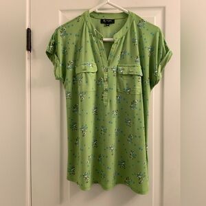 Green Floral Women's Top